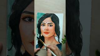 Mrunal thakur 💙 watercolorpainting #art #watercolor #trending #shorts