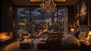 A Cozy Night in Calm Bedroom with Smooth Jazz - Rainy Day & Relaxing Piano Jazz Music for Deep Sleep