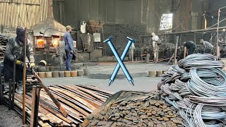 How Recycling Millions Of Waste Iron Convert Into Iron Nails In A Factory || How Iron Nails Are Made