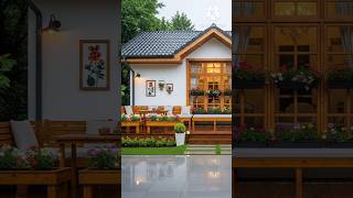 A Charming, Modern Cottage-Style structure set against a lush, forested backdrop.