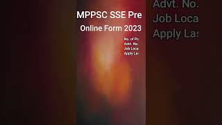 MPPSC SSE Pre Online Form 2023 | #thejobjourney