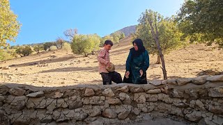 Nomadic Mother and Son Build Stone Shelter by the River | Survival, Berkou Bread & Off-Grid Life