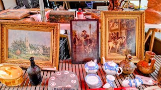 Paris France🇨🇵FLEA MARKET in PARIS🔥STREET sale walk tour🪞ANTIQUE old Things🏺Marchés🖼4KHDR Thrifting 
