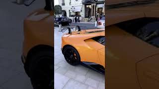 Orange Lamborghini Huracan Performante cruising in Monaco #shorts #viralvideo #lambo # motivation