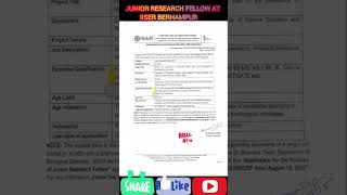 Junior Research Fellow at IISER Behrampur 2025 | CSIR Project | Application Details, @InnovatePharma