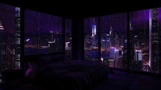 The Sound of Rain for Sleep - Sleeping in a Million Dollar Bedroom in NY - Rain Sleep ASMR
