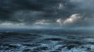 Stormy Ocean with Rain and Waves Crashing Ambience for Deep Sleep and Meditation / 8 Hours