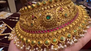 Tanishq Gold Choker Designs/Long Necklace Sets/Bridal Necklace Sets/Gold Mangtika/Vadodara/Deeya