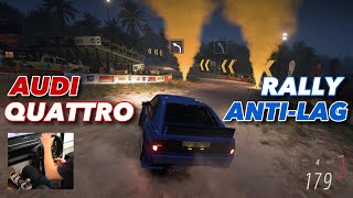 ANTI-LAG AUDI QUATTRO STAGE RALLY - Forza Horizon 5 w/ Wheel + Shifter Gameplay