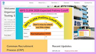 IBPS CLERK 2025 Expected Prelims Cutoff  #ibpsclerkexam #ibpsclerkprelims #workingbankaspirant