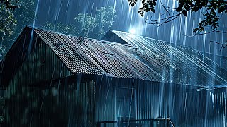 Heavy Rainstorm and Strong Thunder Sounds for Sleeping | Black Screen Rain for Sleep, Fall Asleep