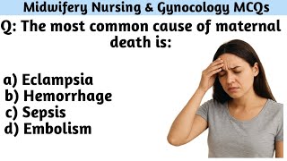 Top 20 Midwifery & Gynecology Mcqs | Midwifery and gynecology Mcqs 2025 |RRB nursing exam mcqs