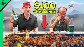 $100 Korean Street Food Challenge!! Seoul's Bizarre Bites!!