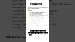 SBI PO Notification 2023 #bank #ibps #sbipo #sbi