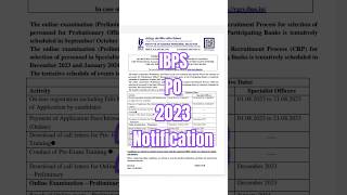 IBPS PO 2023-24 Notification #ibpsponotification2023 #ibpspopre #ibpsponotificationout #ibpsupdates