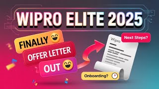🔥WIPRO ELITE Offer Letter OUT |   Pre-skilling Training ?|What are next steps? | Onboarding? #wipro