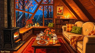 cozy autumn reading nook ambience 🍂 1940's soft oldies playing in another room for unwind