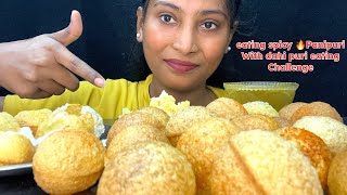EATING SPICY 🔥STREET SIDE PANIPURI WITH DAHI PURI CHALLENGE | EATING SHOW #dahipuri #asmr #panipuri