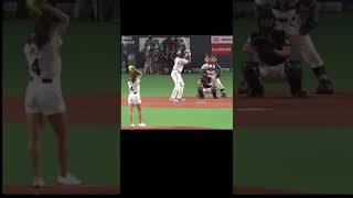 ＃始球式＃稲村亜美対セギノール‼️