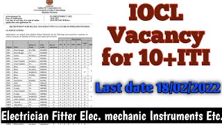 Iocl job vacancy 2022 10 +ITI #iocl #indian_oil_requrment #iocl_recruitment_2022 #itielectrical