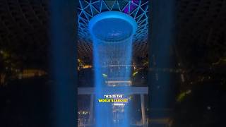 WORLD’S LARGEST INDOOR WATERFALL😍 #singapore #divealulla #ytshorts #changiairport #ytshorts #sg