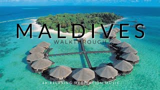 Flying Over Maldives Drone 4K - Beautiful Nature videos with Relaxing Meditation Music