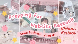 Small Business Vlog| Prepping For Website Restock| Kpop Stickers + Photocards + Deco Items| Peachwon