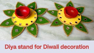 Beautiful Diya Stand Making Idea/Diwali Decoration Idea/Best Home Decor For Diwali/Best Out Of Waste