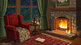 a cozy rainy night 1940s and you're listening to vintage music on a room cottage