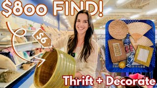 $100 Thrift Budget HOME DECOR Challenge | Thrift with me + Decorate | Kitchen Makeover Goodwill Haul