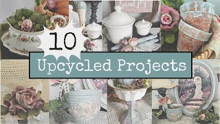 10 UPCYCLED Projects - Creating a Vignette with VINTAGE Inspired REPURPOSED HOME DECOR