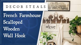 Decor Steals' French Farmhouse Scalloped Wooden Wall Hook