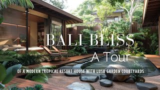 Bali Bliss: A Tour of a Modern Tropical Resort House with Lush Garden Courtyards