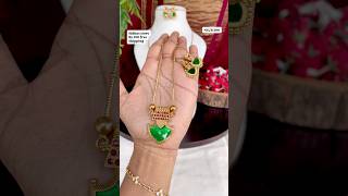 Green palakka pendant| whatsapp 9567318541 www.sidhasstore.com #keralajewellery #bridaljewellery