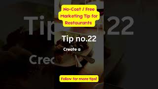 No Cost Restaurant Marketing Tip no 22 #restaurantadvertising #bdagency