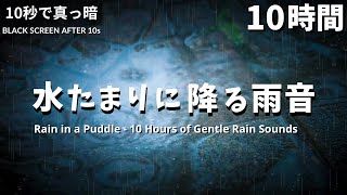 Rain in a Puddle – 10 Hours of Gentle Rain for Sleep & Focus (No Thunder, Black Screen After 10s)