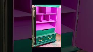 Took this armoire from drab to fab 🤩🤩🤩 #diy #tutorial #homedecor #green #furniture