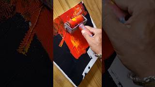 Textured Abstract Painting Using Roller #easyart #art #diy