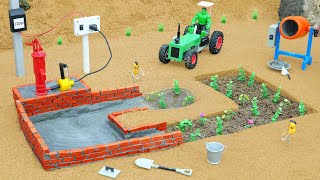DIY science project build a watering ditch for plants with mini bricks