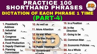 Practice 100 Shorthand Phrases | PART 4 | 1 Time Each Phrase | Shorthand Dictations
