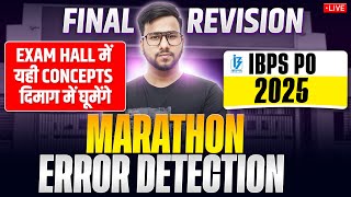 Error Detection Marathon for IBPS PO 2025 | Complete English Revision, Spotting Error One-Shot Class