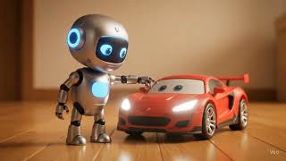 AI Animation: A Little Robot Repairs His Car Like a Pro” || Veo3 Vlog ||
