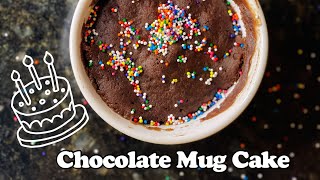 Chocolate Mug Cake - Ready in 1 Minute in Microwave - No Eggs Or Oven Needed.