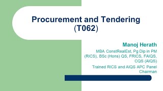 Procurement and Tendering
