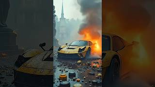 CRASHED FERRARI BURNING #ai #shorts #youtubeshorts #viralvideo