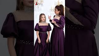 Stunning Mother-Daughter Matching Dresses | Elegant Purple Gowns