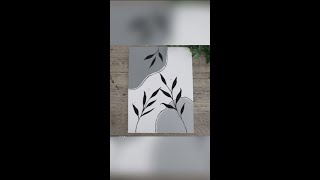 Gorgeous DIY Boho Style Wall Art in Acrylics #diywallart #plantart #acrylicpainting