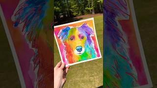 ペットをペイント！虹色の水彩画でペットの肖像画を描くチュートリアル #petportraitdiy #animallover #dogmom