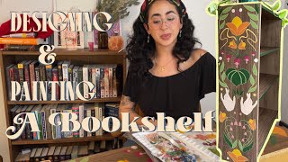 Paint With Me || Designing, Yapping, & Painting My New Bookshelf Art Nouveau Style
