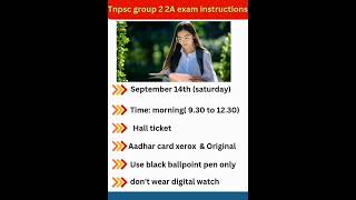 Tnpsc group 2,2A exam details |instructions 2024 . #tnpsc #group2